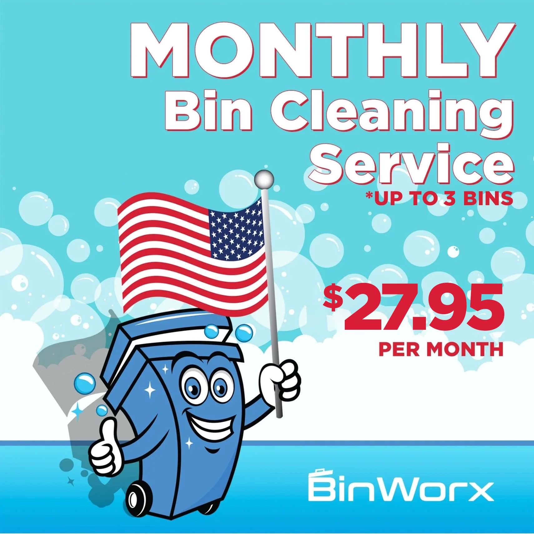 Trash Bin Cleaning Service (Monthly Cleaning)