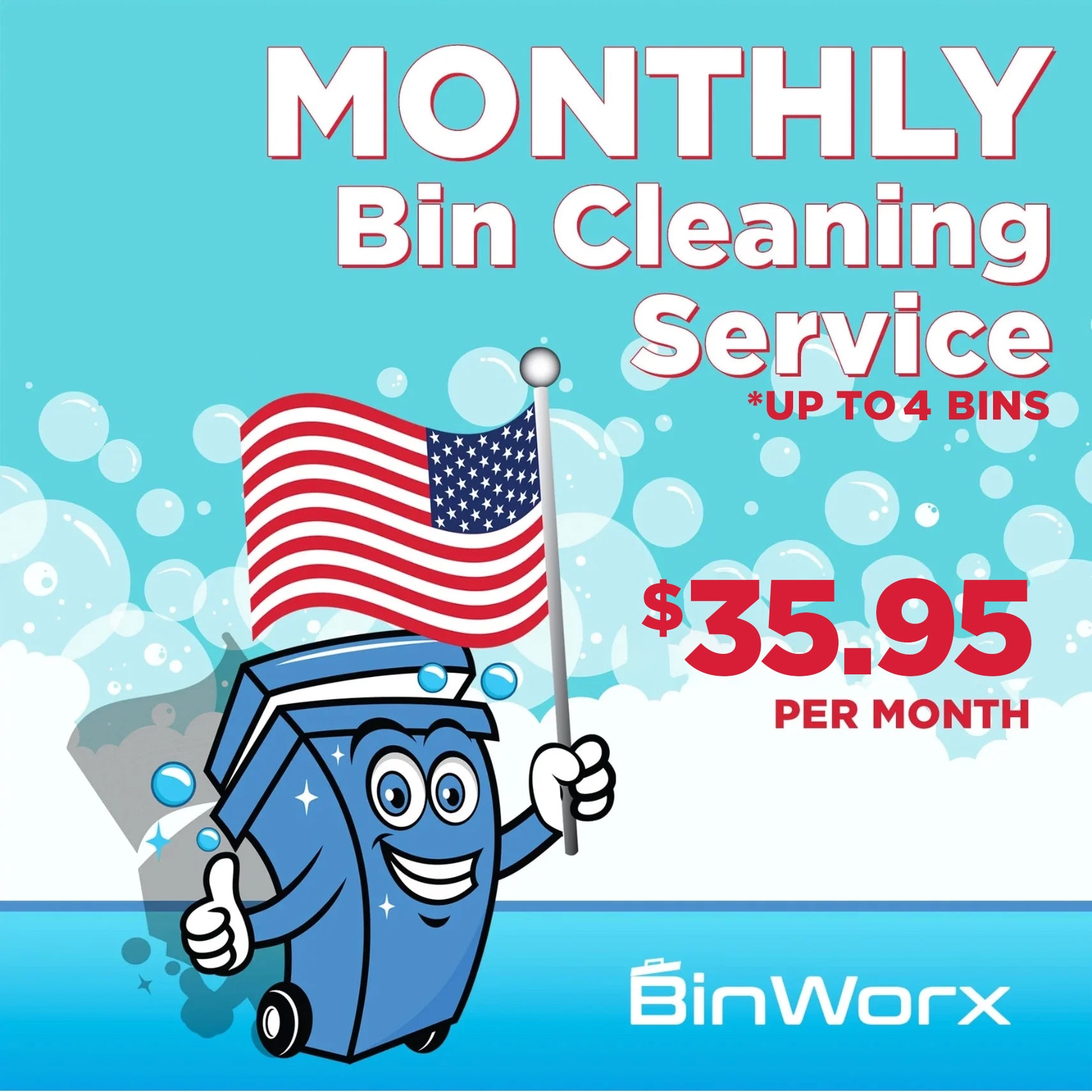 Trash Bin Cleaning Service (Monthly Cleaning)